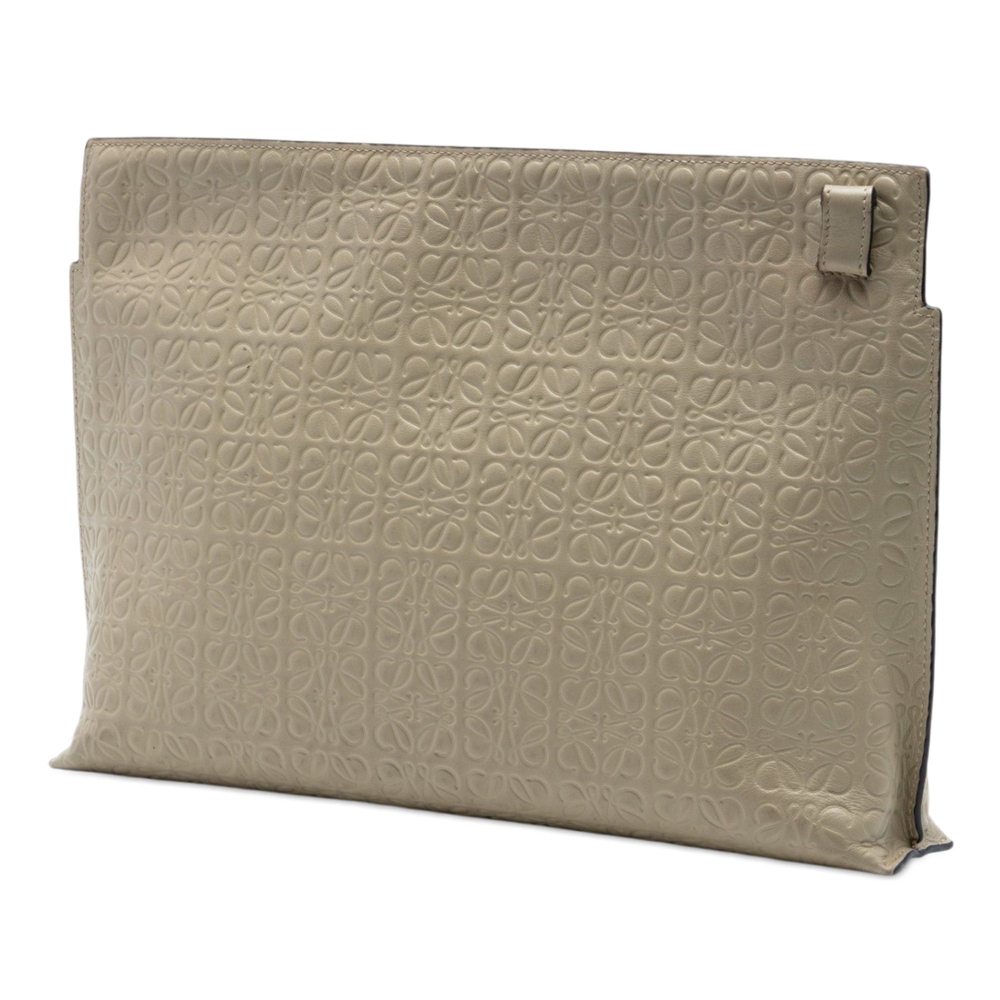 Loewe Embossed Anagram Leather Repeat T Clutch Size ONE SIZE - 2 Thumbnail