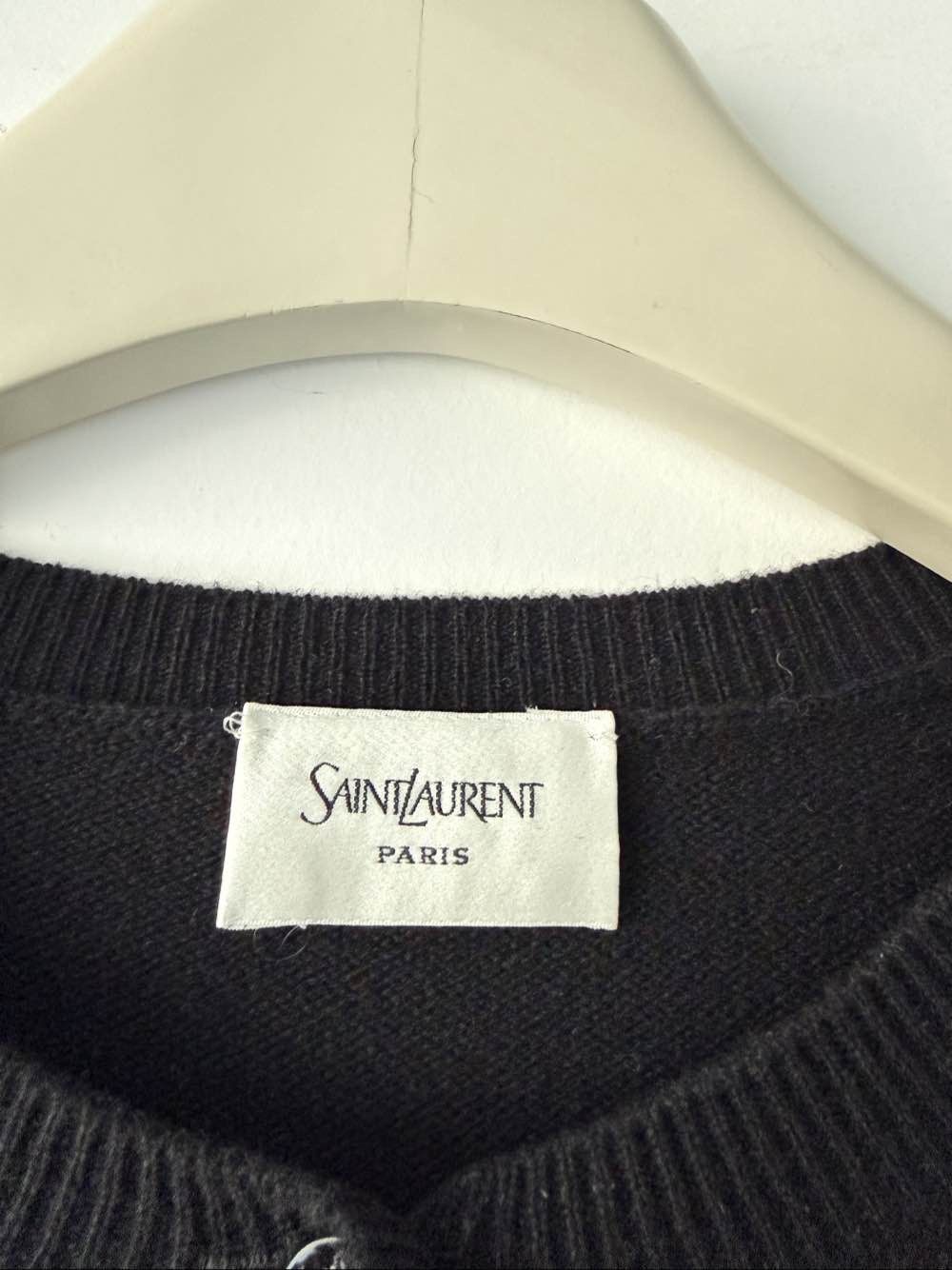 Saint Laurent Paris Saint Laurent Black Logo Knit Cardigan Size XS Size XS / US 0-2 / IT 36-38 - 3 Thumbnail