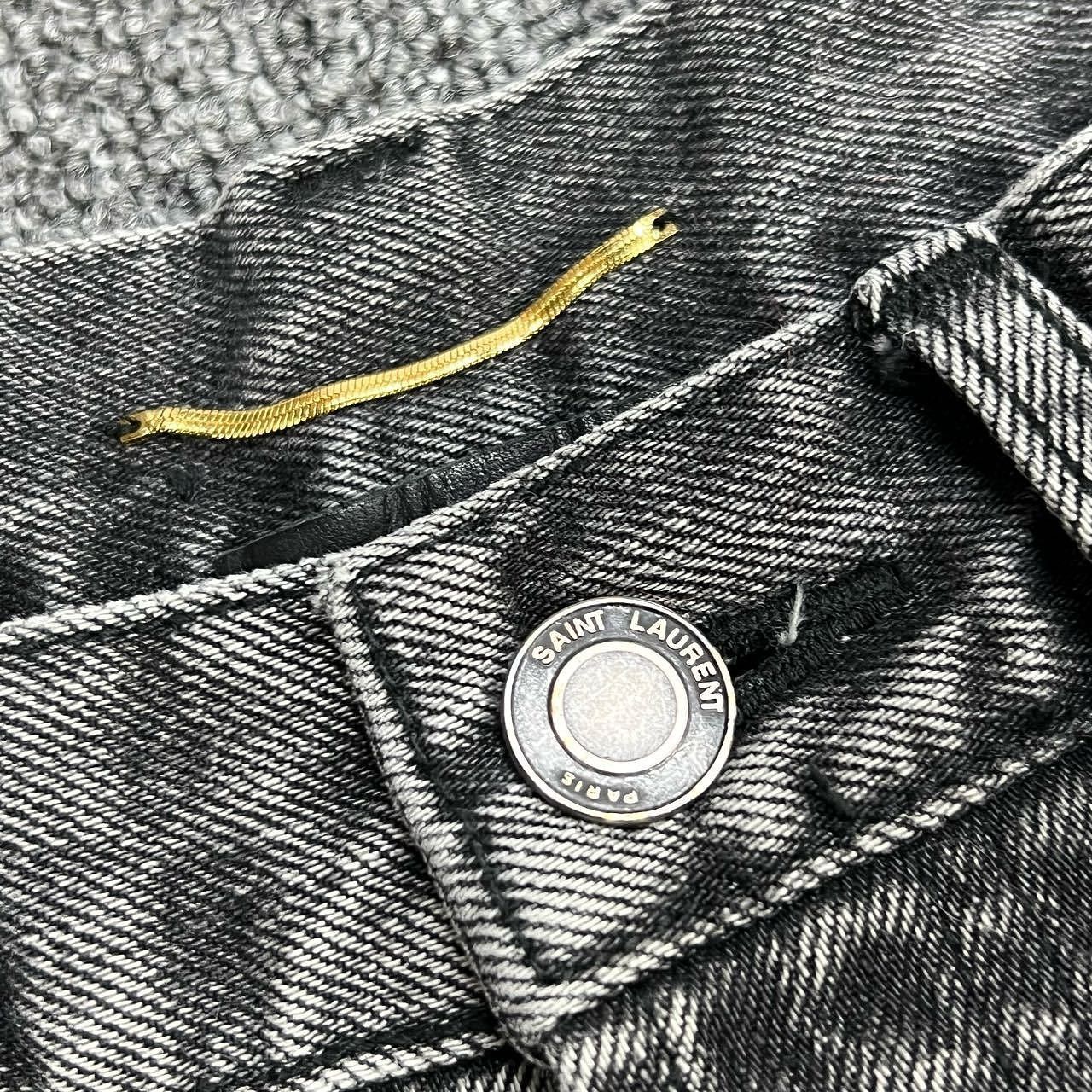 Saint Laurent Paris Saint Laurent Washed Black Denim Jeans Size 26 Size US 26 / EU 42 - 7 Thumbnail