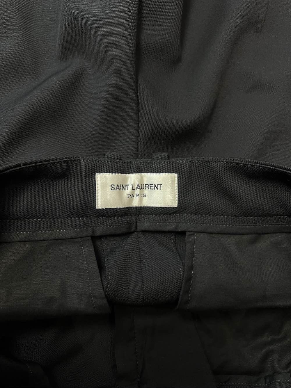 Saint Laurent Paris Saint Laurent Black Satin Stripe Trousers Size 40 Size 28" / US 6 / IT 42 - 3 Thumbnail