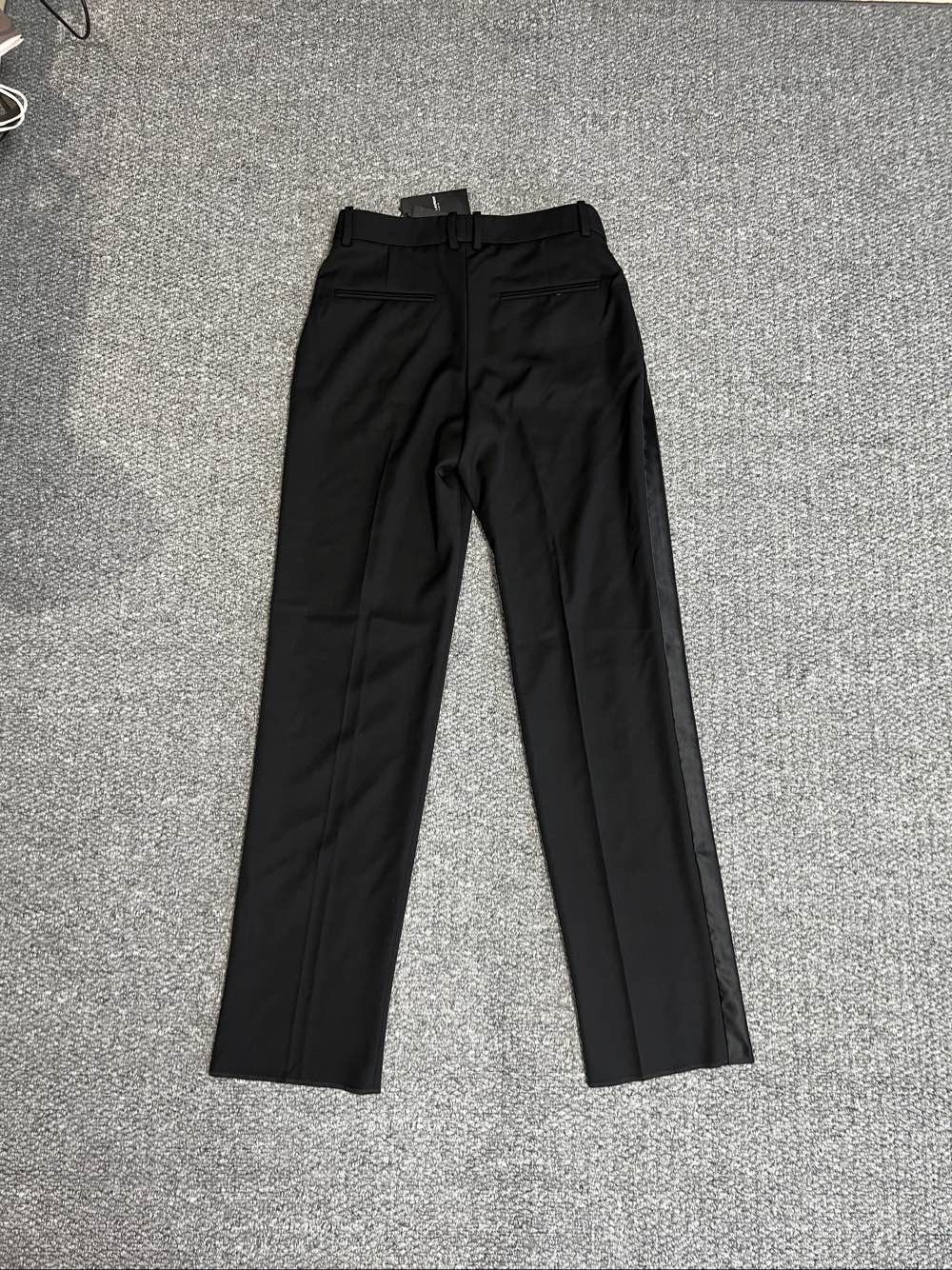 Saint Laurent Paris Saint Laurent Black Satin Stripe Trousers Size 40 Size 28" / US 6 / IT 42 - 2 Thumbnail