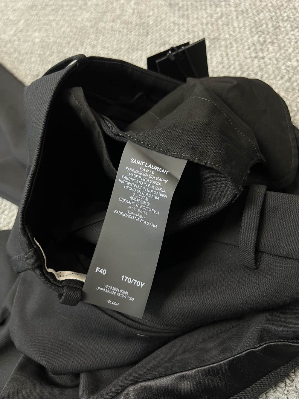 Saint Laurent Paris Saint Laurent Black Satin Stripe Trousers Size 40 Size 28" / US 6 / IT 42 - 4 Thumbnail