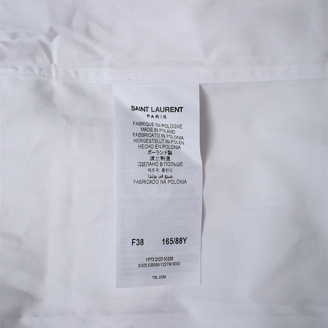 Saint Laurent Paris Saint Laurent White Cotton Button Up Shirt F38 Size S / US 4 / IT 40 - 11 Thumbnail