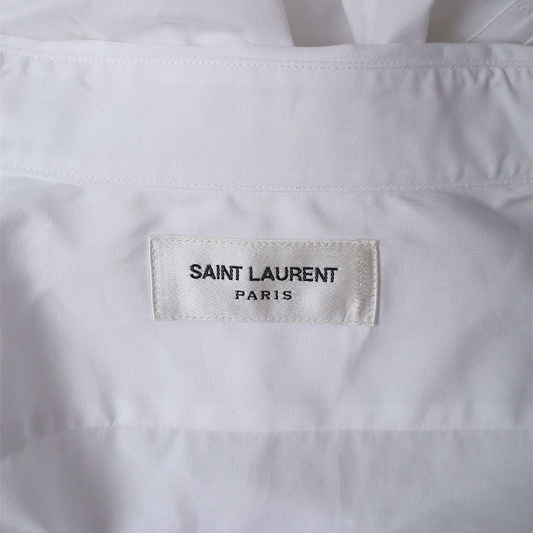 Saint Laurent Paris Saint Laurent White Cotton Button Up Shirt F38 Size S / US 4 / IT 40 - 10 Thumbnail