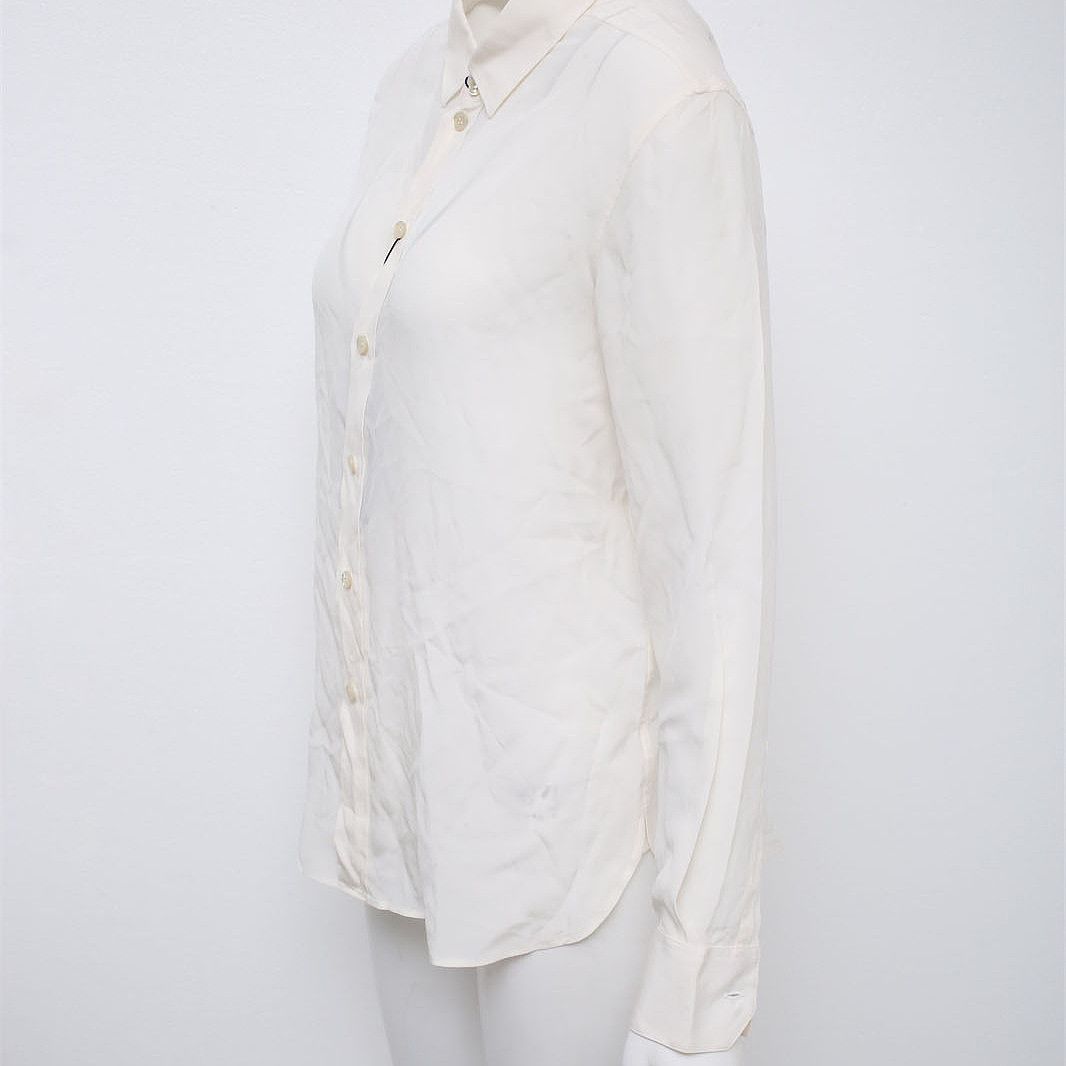 Saint Laurent Paris Saint Laurent White Silk Button Up Shirt Size F38 Size S / US 4 / IT 40 - 5 Thumbnail