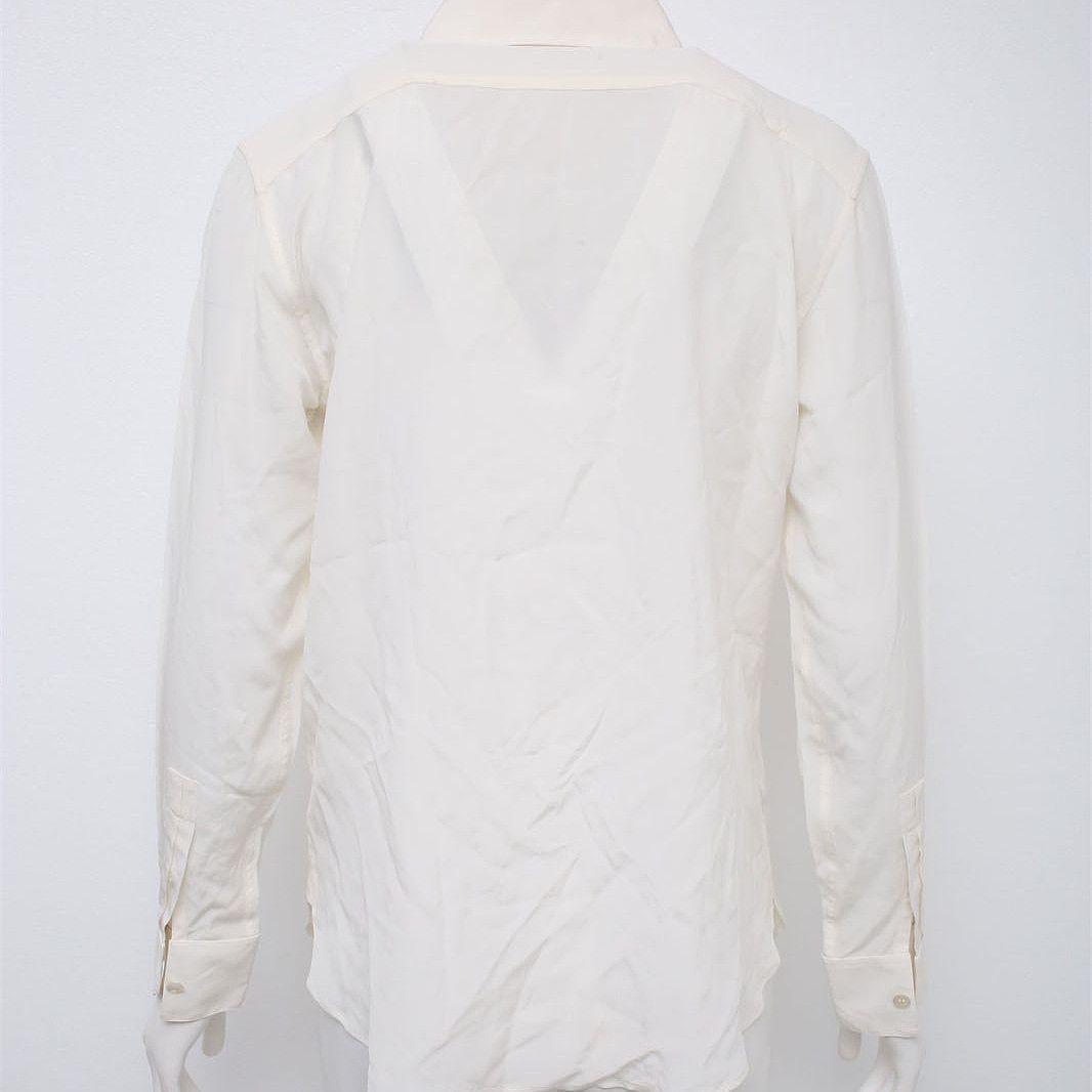Saint Laurent Paris Saint Laurent White Silk Button Up Shirt Size F38 Size S / US 4 / IT 40 - 6 Thumbnail