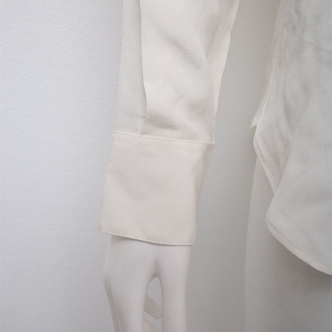 Saint Laurent Paris Saint Laurent White Silk Button Up Shirt Size F38 Size S / US 4 / IT 40 - 7 Thumbnail