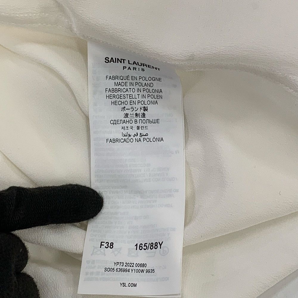 Saint Laurent Paris Saint Laurent White Silk Button Up Shirt Size F38 Size S / US 4 / IT 40 - 4 Thumbnail