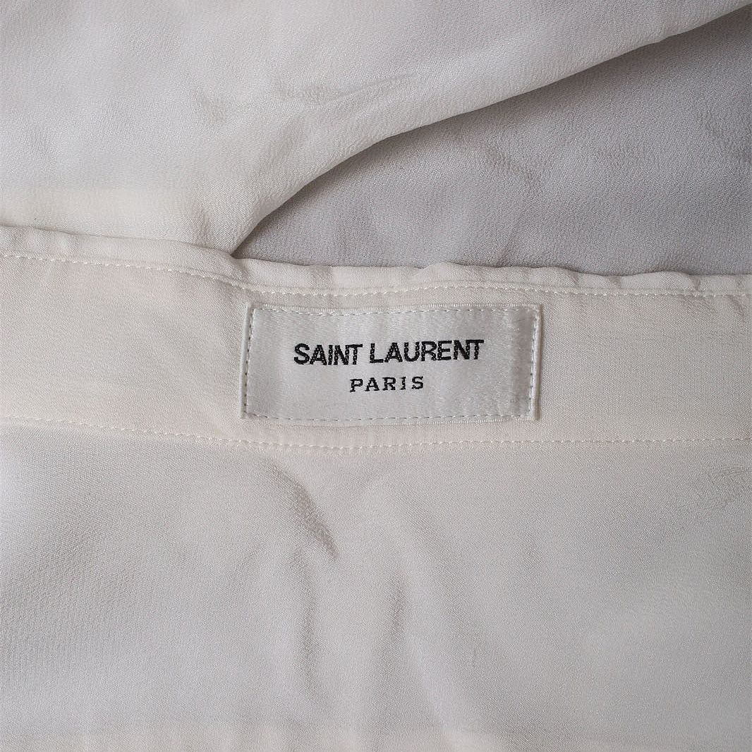 Saint Laurent Paris Saint Laurent White Silk Button Up Shirt Size F38 Size S / US 4 / IT 40 - 9 Thumbnail
