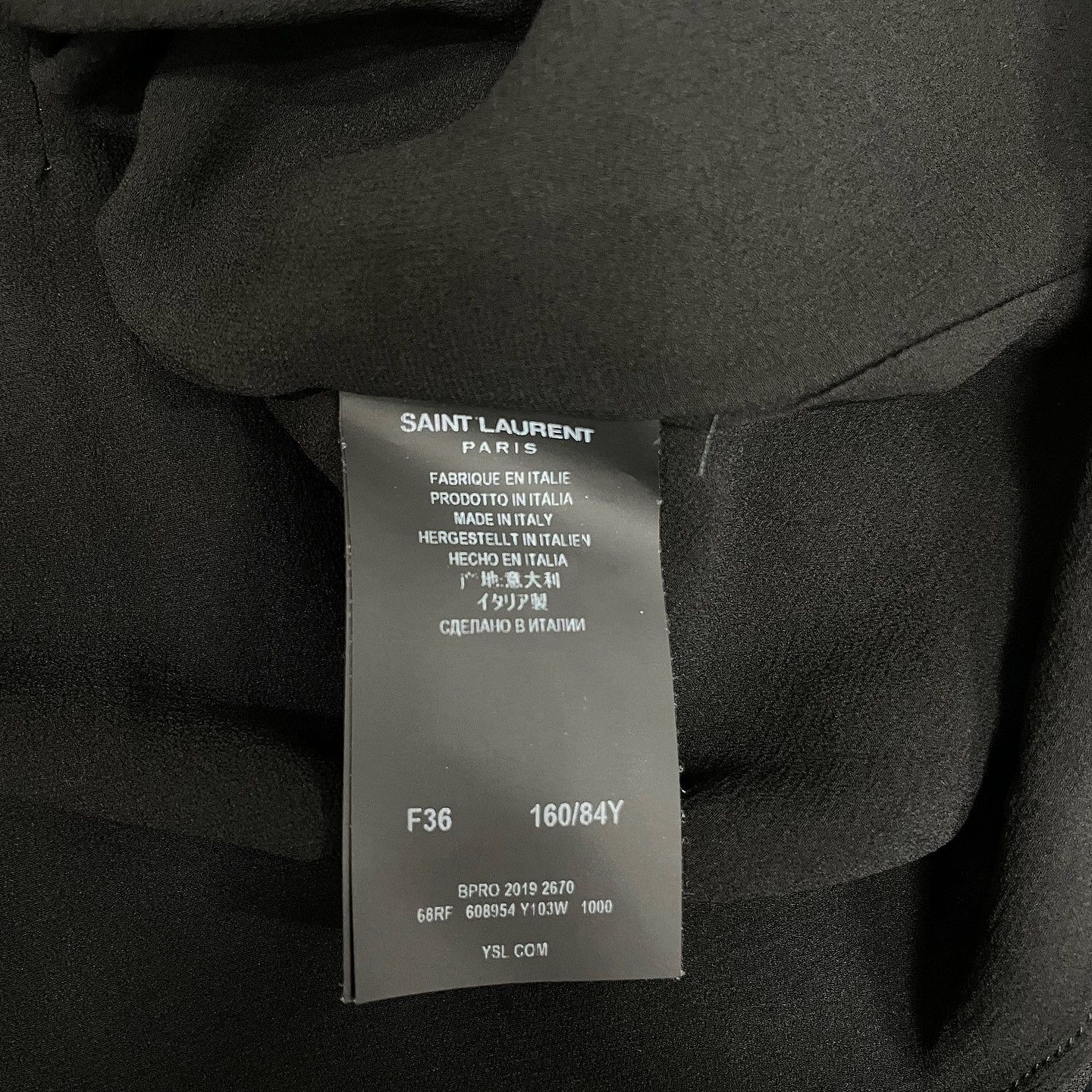 Saint Laurent Paris Saint Laurent Black Viscose Mini Dress Size 36 Size XS / US 0-2 / IT 36-38 - 4 Thumbnail