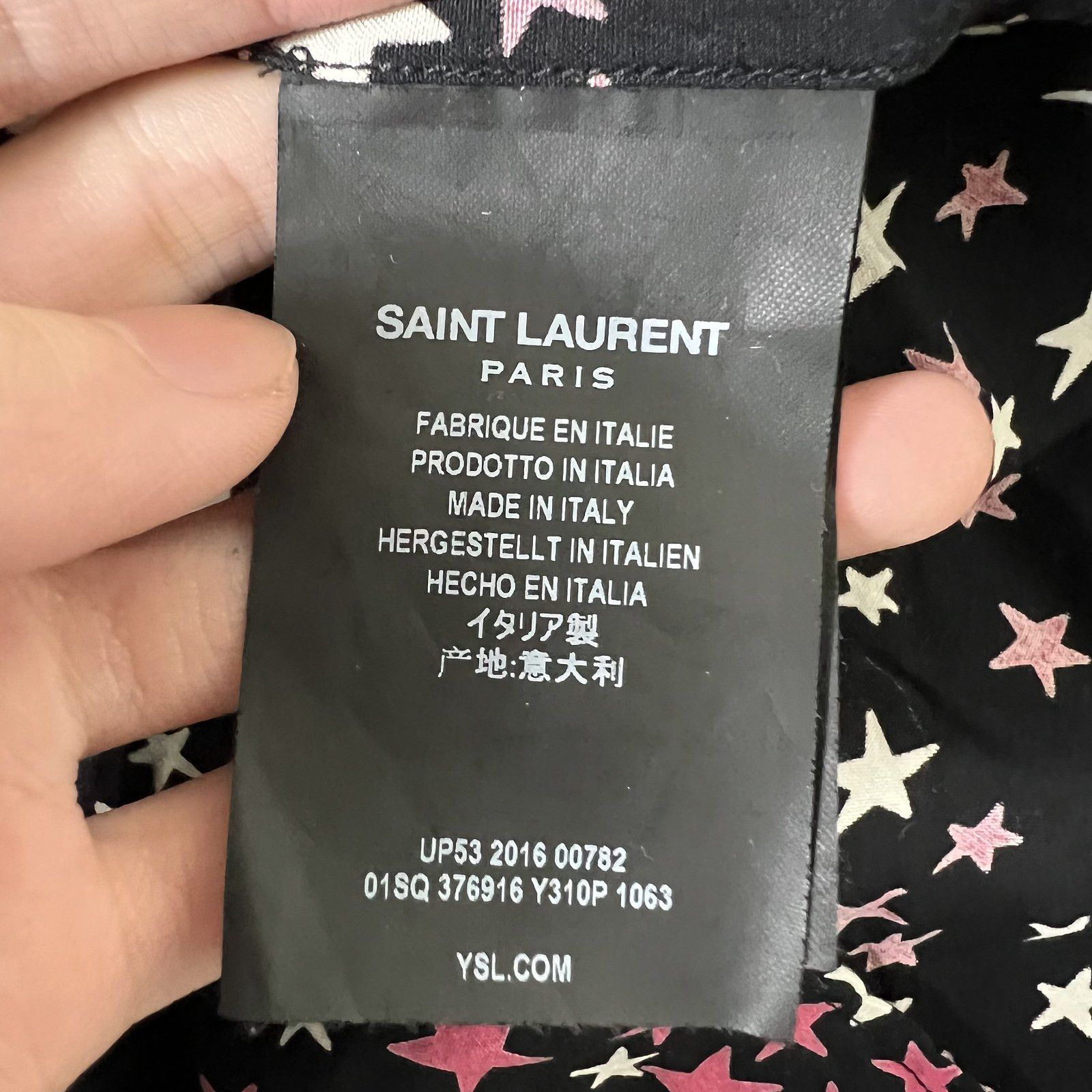 Saint Laurent Paris Saint Laurent Star Print Shirt Size 39 Size US M / EU 48-50 / 2 - 4 Thumbnail