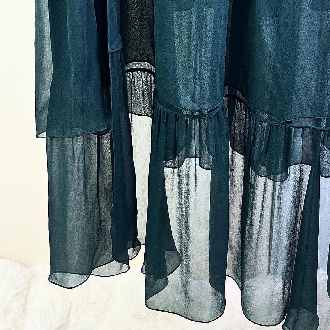 Saint Laurent Paris Saint Laurent Silk Ruffle Maxi Skirt Size 38 Size 27" / US 4 / IT 40 - 6 Thumbnail