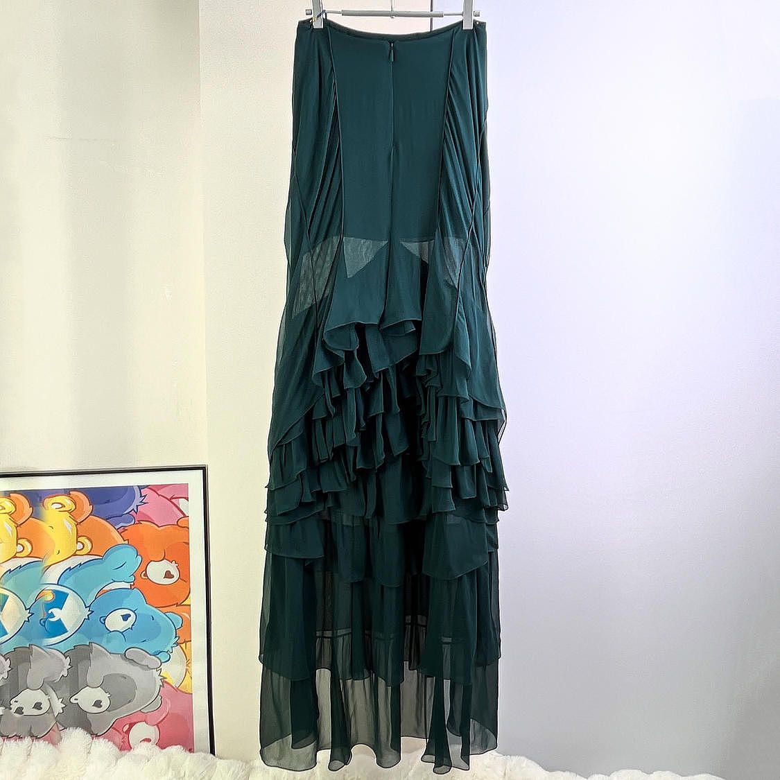 Saint Laurent Paris Saint Laurent Silk Ruffle Maxi Skirt Size 38 Size 27" / US 4 / IT 40 - 2 Thumbnail