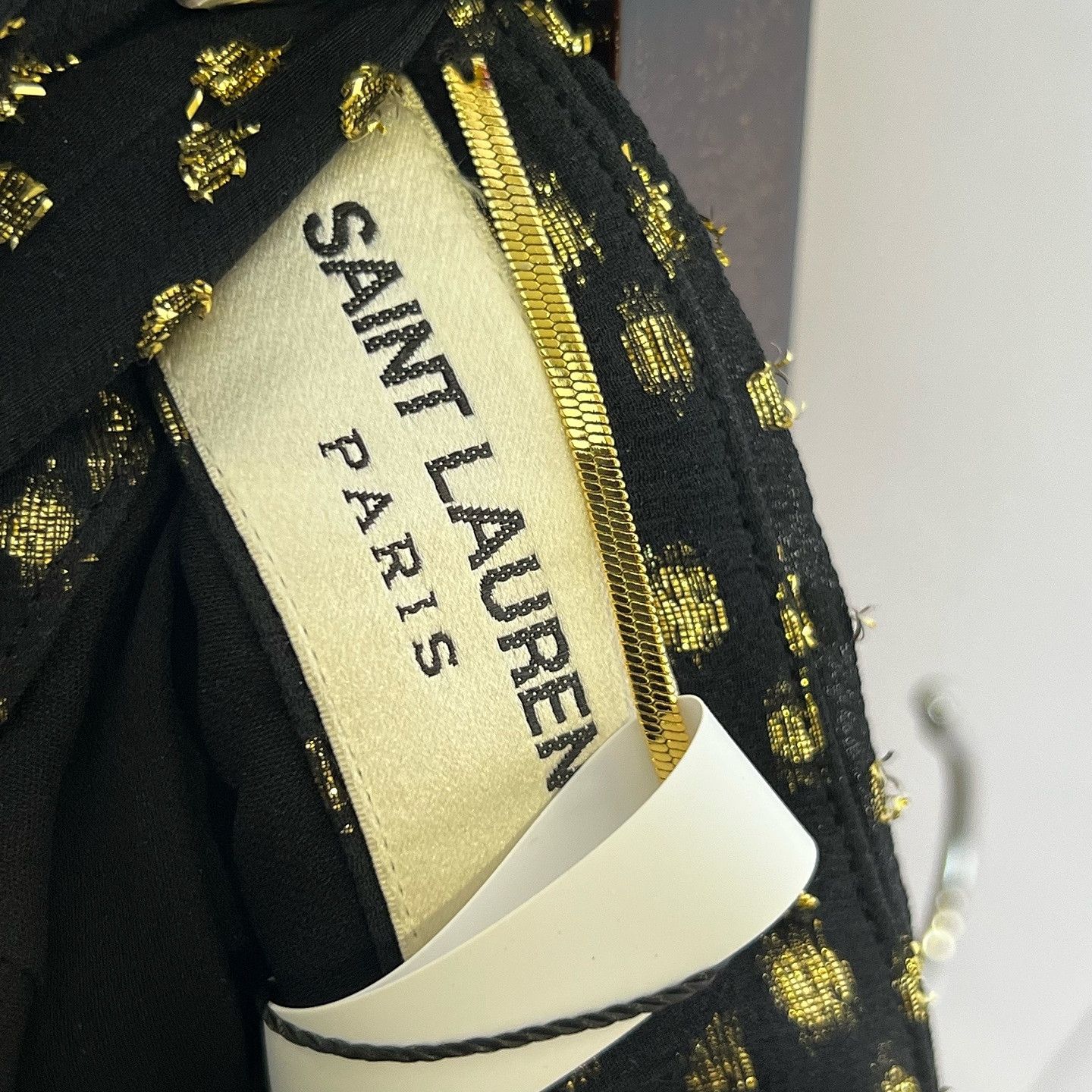 Saint Laurent Paris Saint Laurent Metallic Dot Silk Mini Skirt Size 34 Size 25" / US 0 / IT 36 - 3 Thumbnail