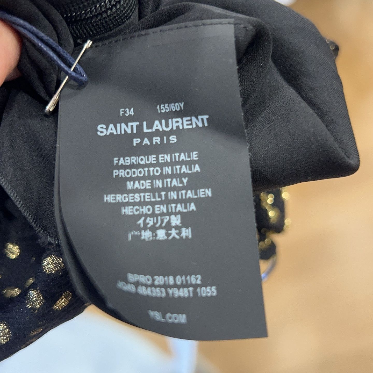 Saint Laurent Paris Saint Laurent Metallic Dot Silk Mini Skirt Size 34 Size 25" / US 0 / IT 36 - 4 Thumbnail