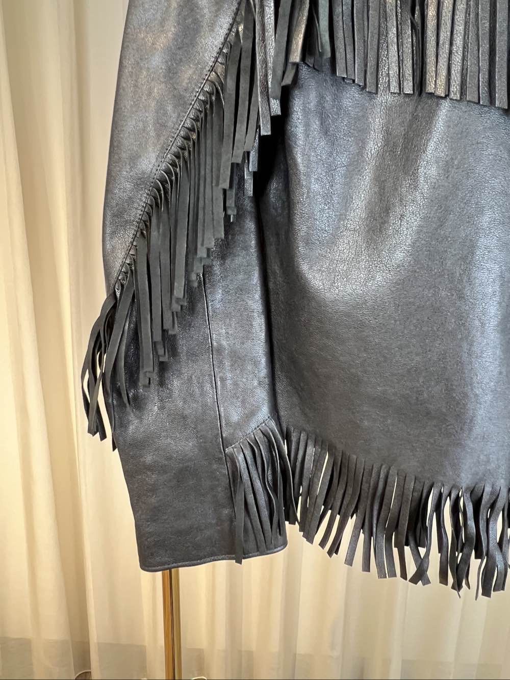 Saint Laurent Paris Saint Laurent Fringe Leather Jacket Size 38 Size S / US 4 / IT 40 - 6 Thumbnail