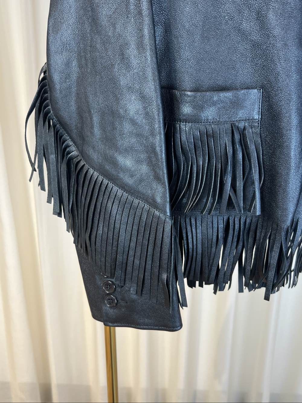 Saint Laurent Paris Saint Laurent Fringe Leather Jacket Size 38 Size S / US 4 / IT 40 - 8 Thumbnail