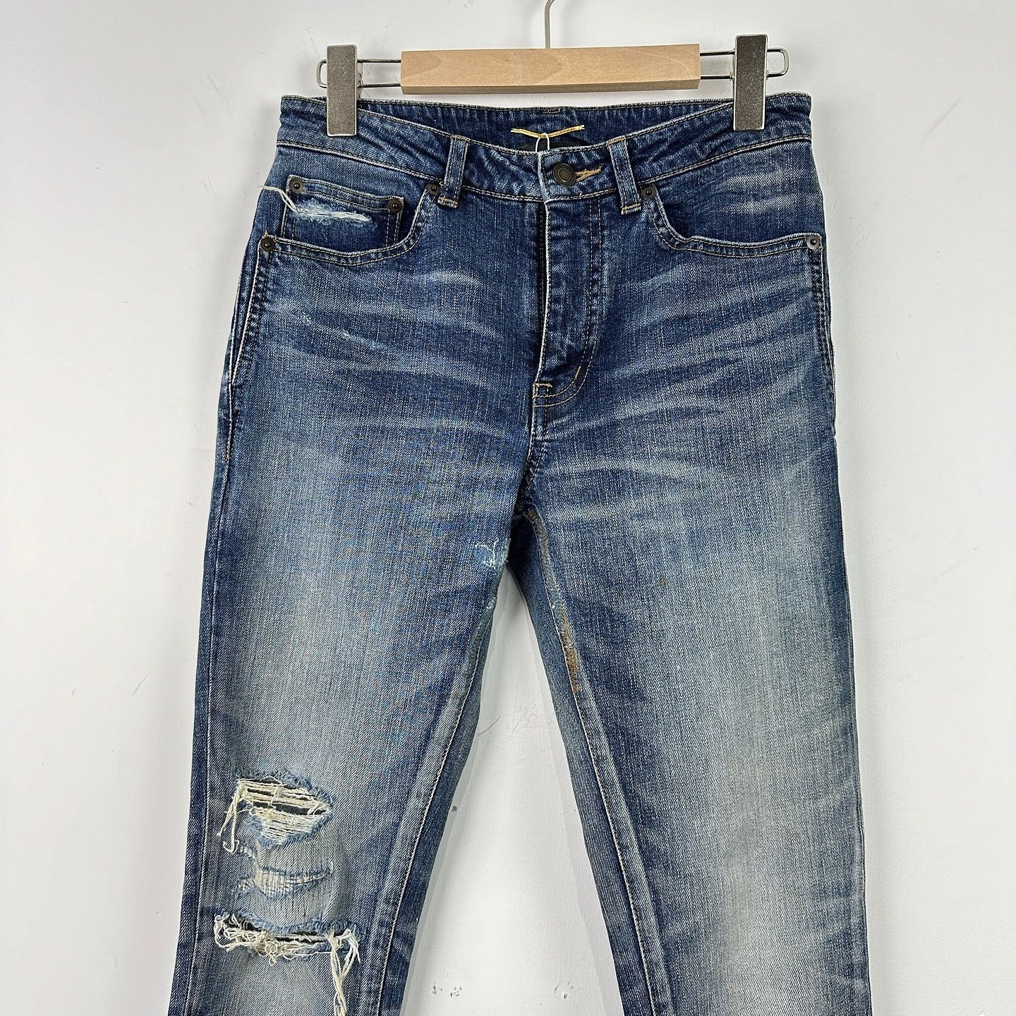 Saint Laurent Paris Saint Laurent Distressed Denim Jeans Size 27 Size US 27 - 5 Thumbnail