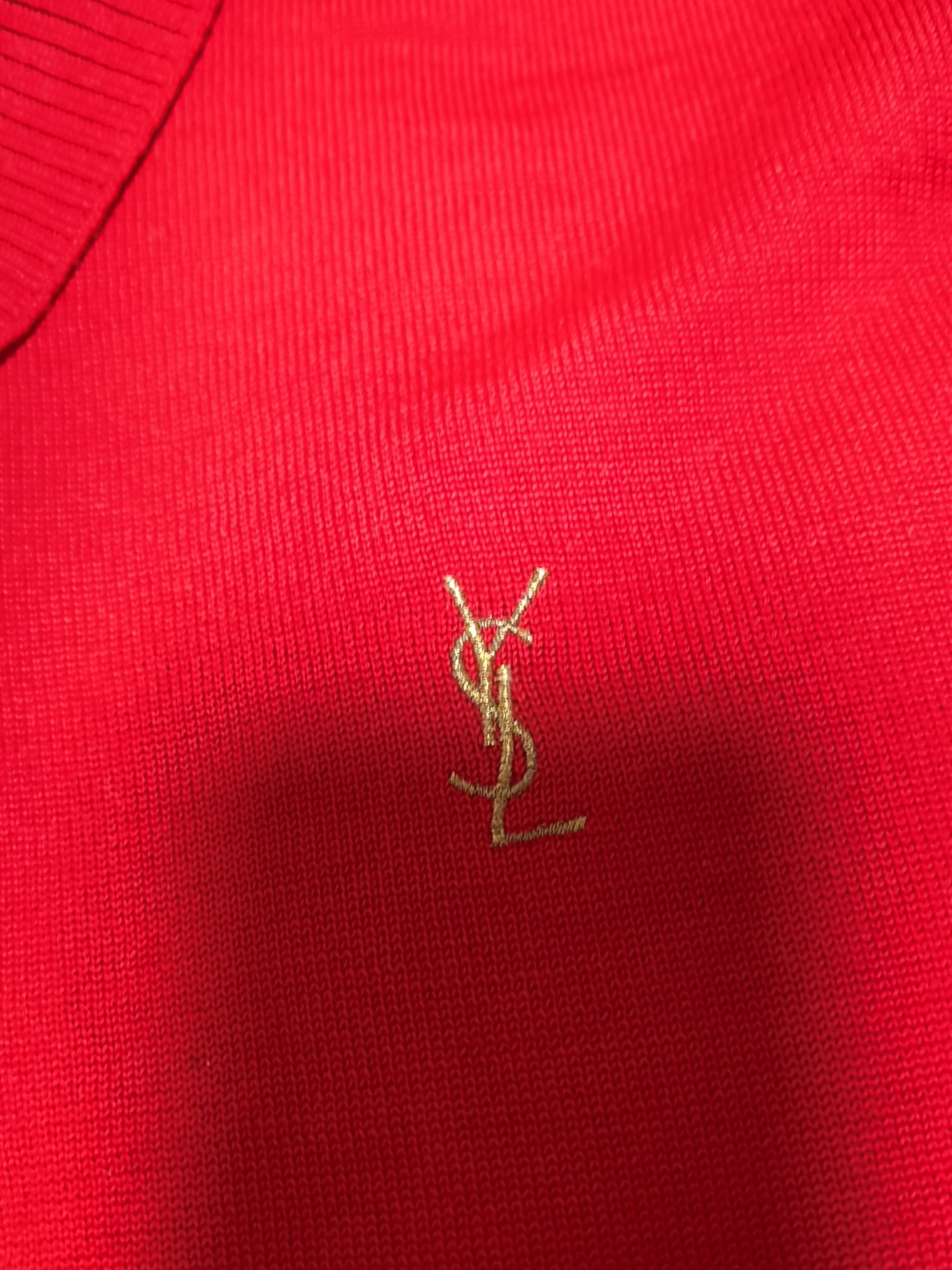 Saint Laurent Paris Saint Laurent Logo Knit Polo Shirt Size L Size US L / EU 52-54 / 3 - 5 Thumbnail