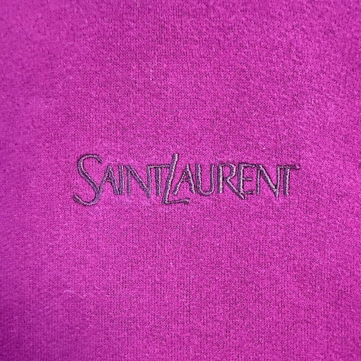 Saint Laurent Paris Saint Laurent Embroidered Logo Hoodie Purple Size XXL Size XXL / US 16-18 / IT 52-54 - 5 Thumbnail