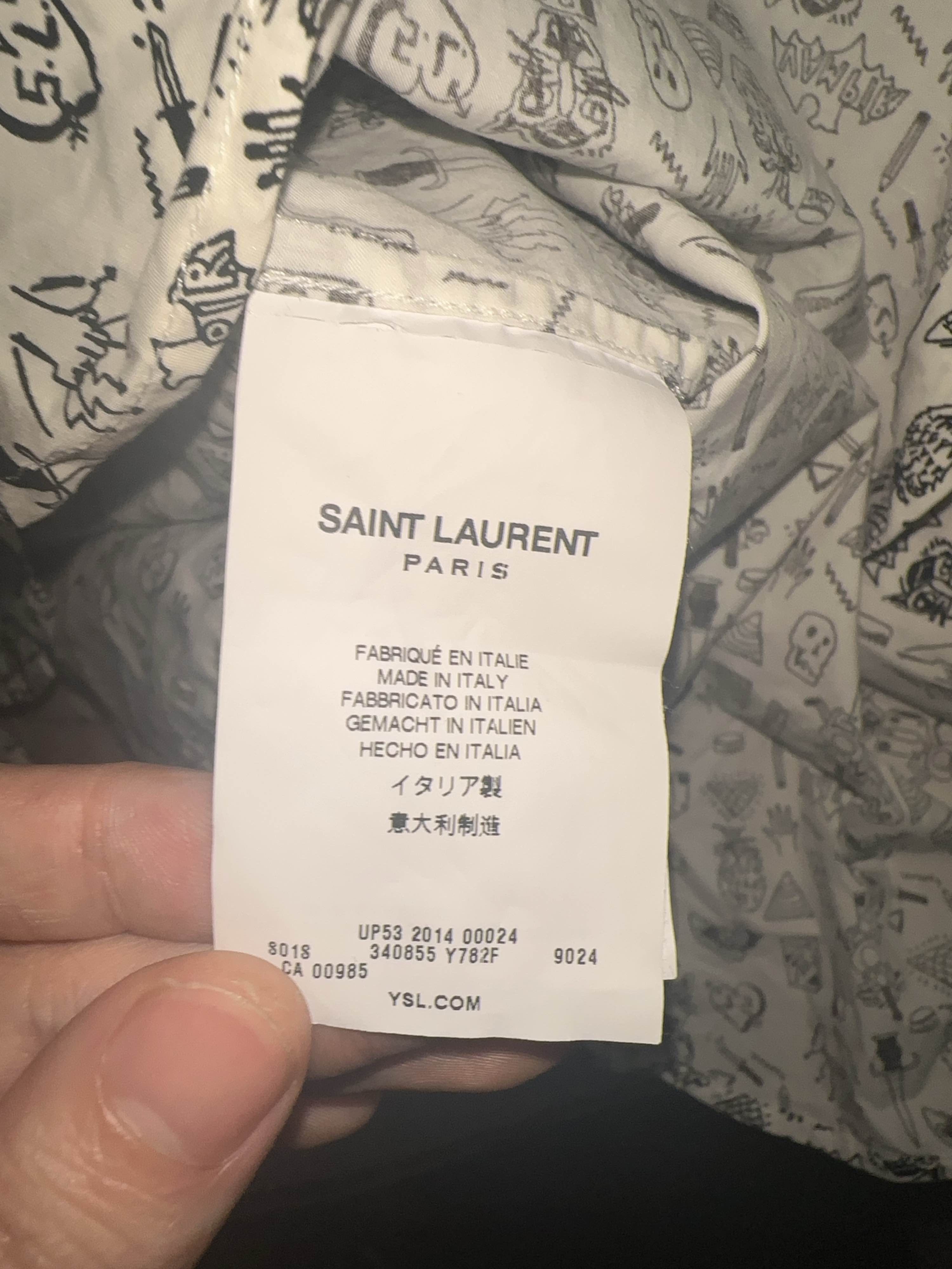 Saint Laurent Paris Saint Laurent Graphic Print Button Up Shirt Size S Size US S / EU 44-46 / 1 - 4 Thumbnail