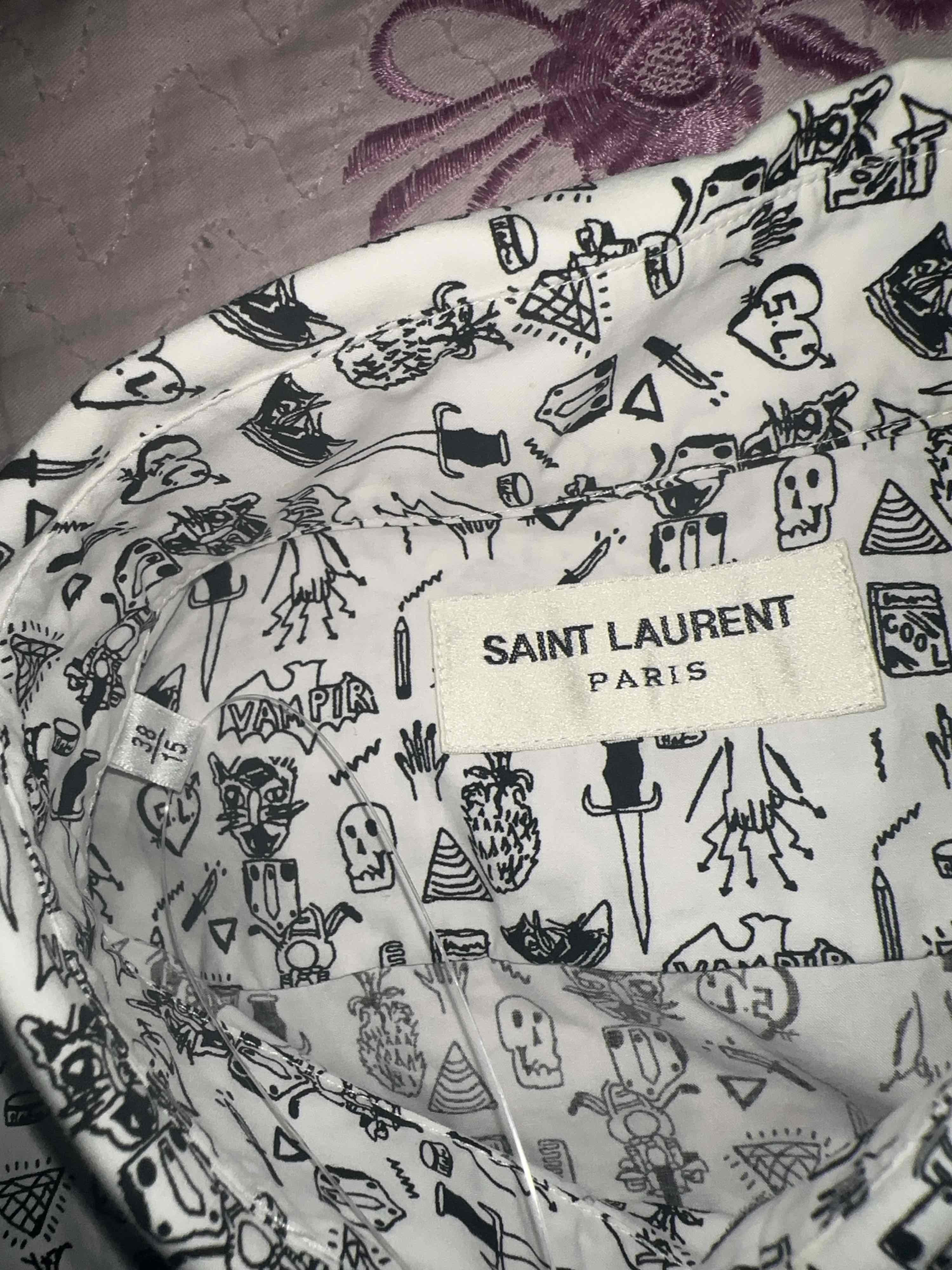 Saint Laurent Paris Saint Laurent Graphic Print Button Up Shirt Size S Size US S / EU 44-46 / 1 - 3 Thumbnail
