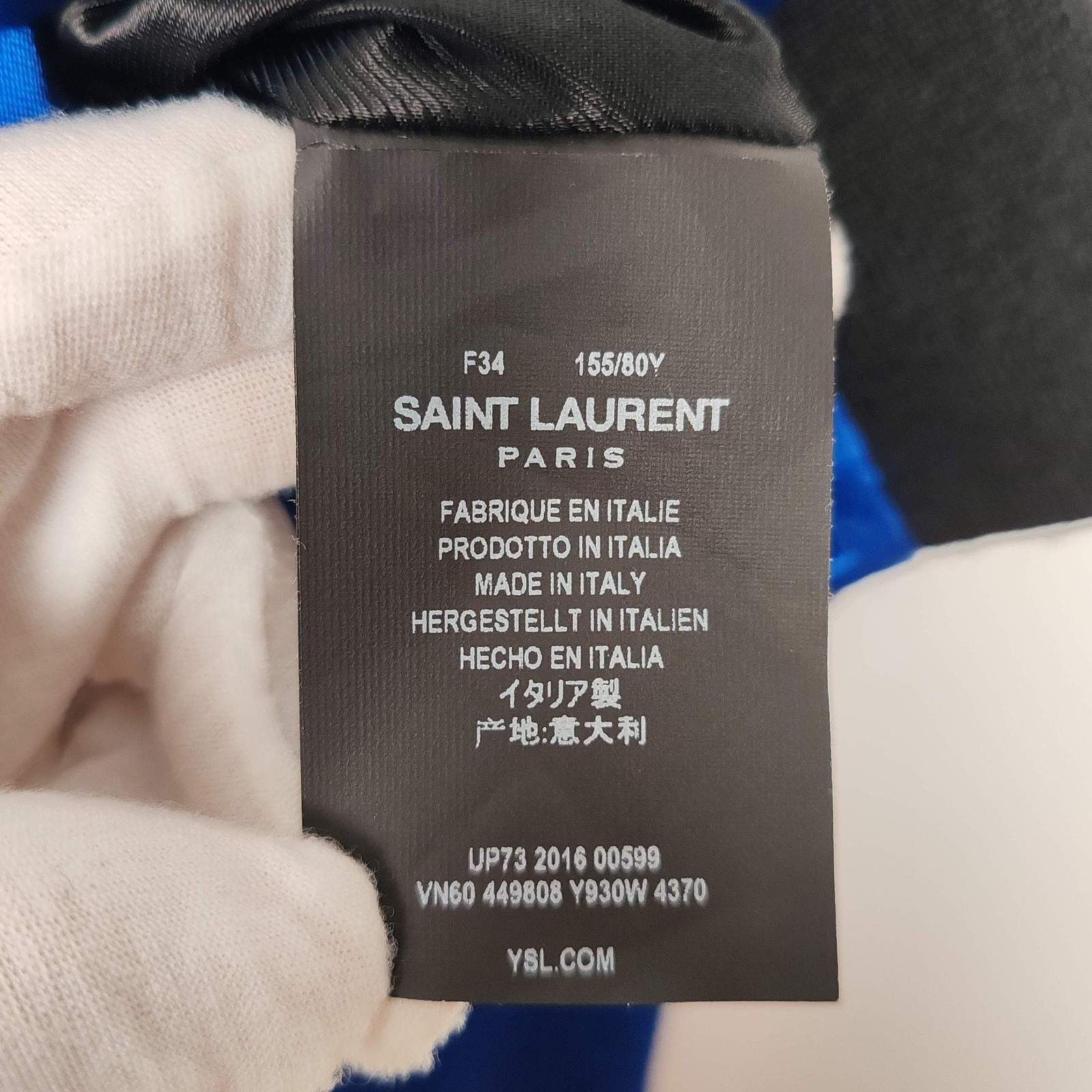 Saint Laurent Paris Saint Laurent Shark Satin Bomber Jacket Size 34 Size XS / US 0-2 / IT 36-38 - 4 Thumbnail
