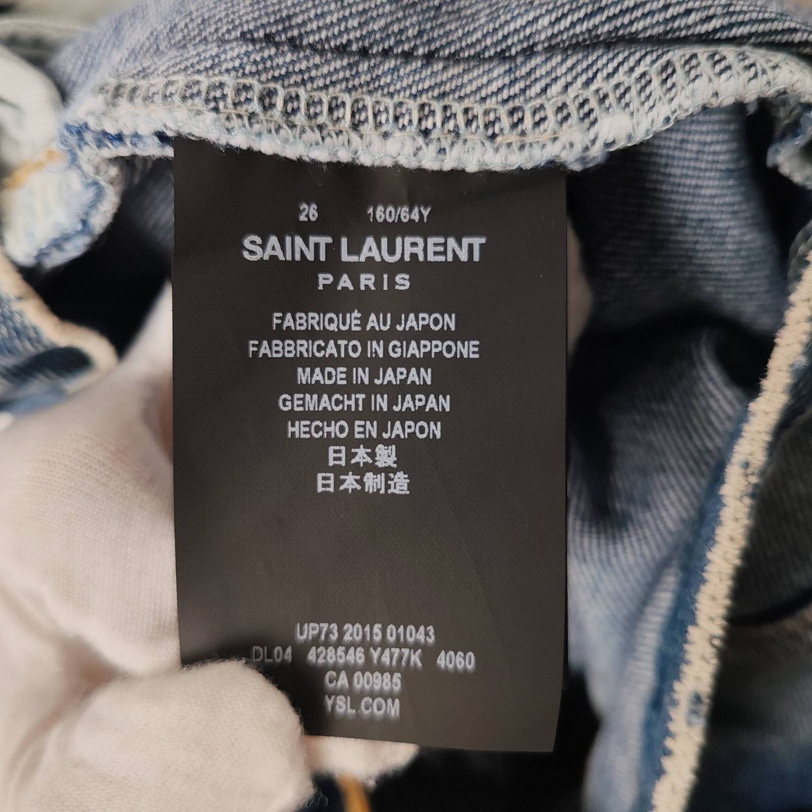 Saint Laurent Paris Saint Laurent Leather Patch Jeans Size 26 Size 26" / US 2 / IT 38 - 4 Thumbnail