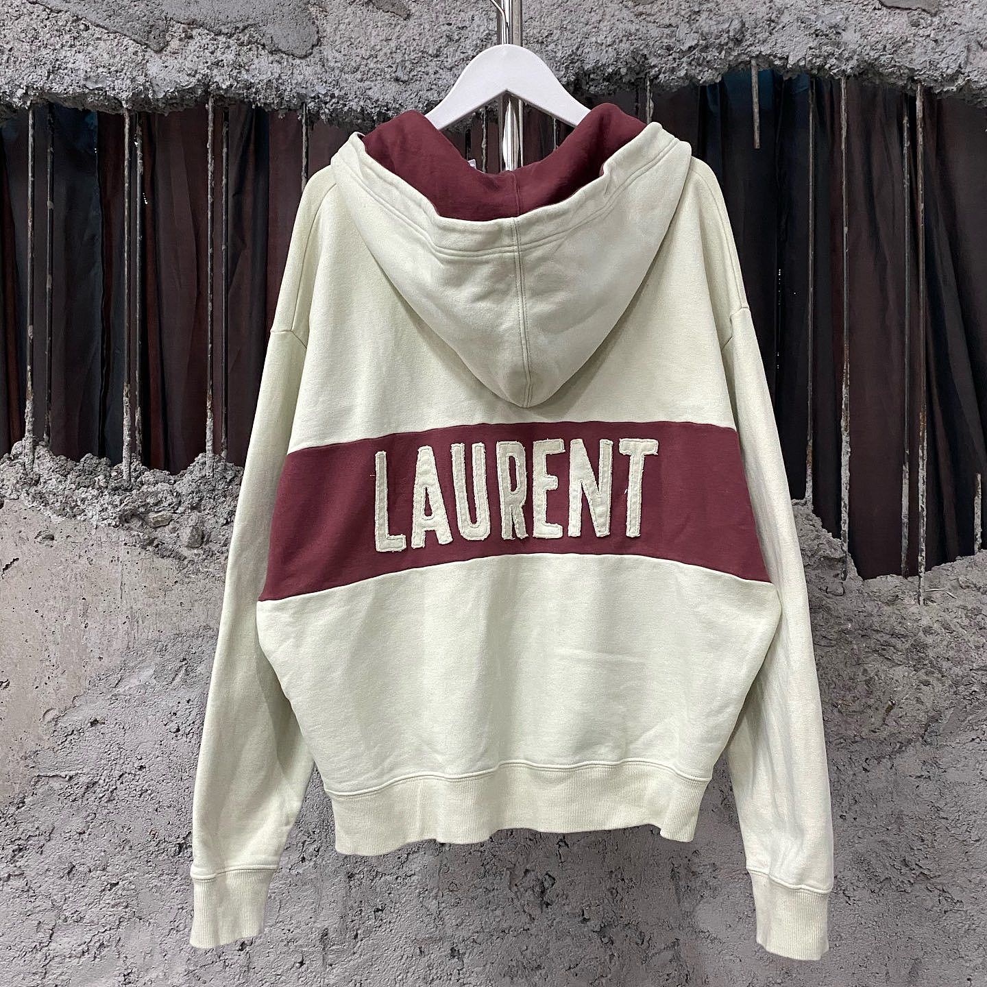 Saint Laurent Paris SAINT LAURENT Letter Print Lace-up Hoodie Size M Size US M / EU 48-50 / 2 - 2 Thumbnail