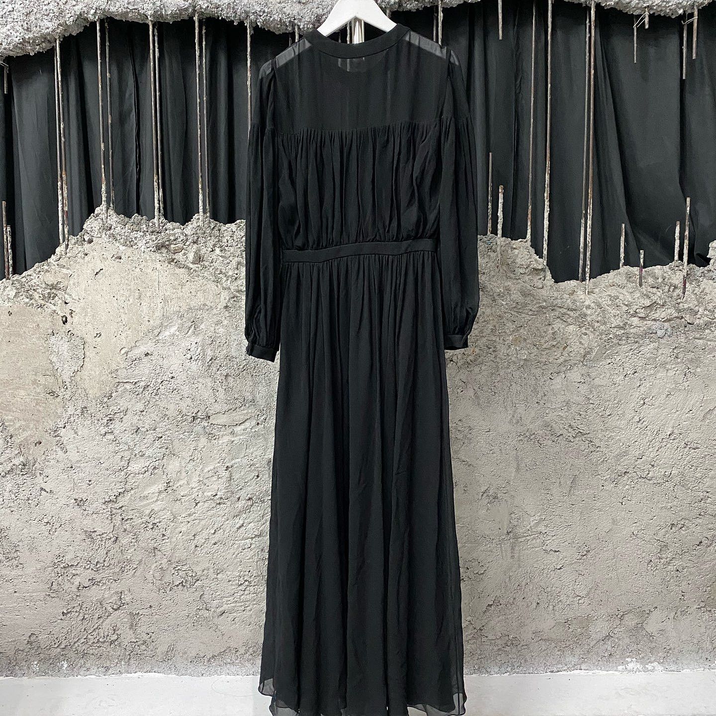 Saint Laurent Paris Saint Laurent Black Midi Dress Size FR 34 Size XS / US 0-2 / IT 36-38 - 2 Thumbnail