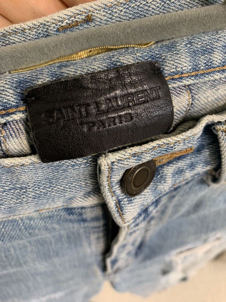 Saint Laurent Paris Saint Laurent Distressed Blue Denim Jeans Size 28 Size US 28 / EU 44 - 3 Thumbnail