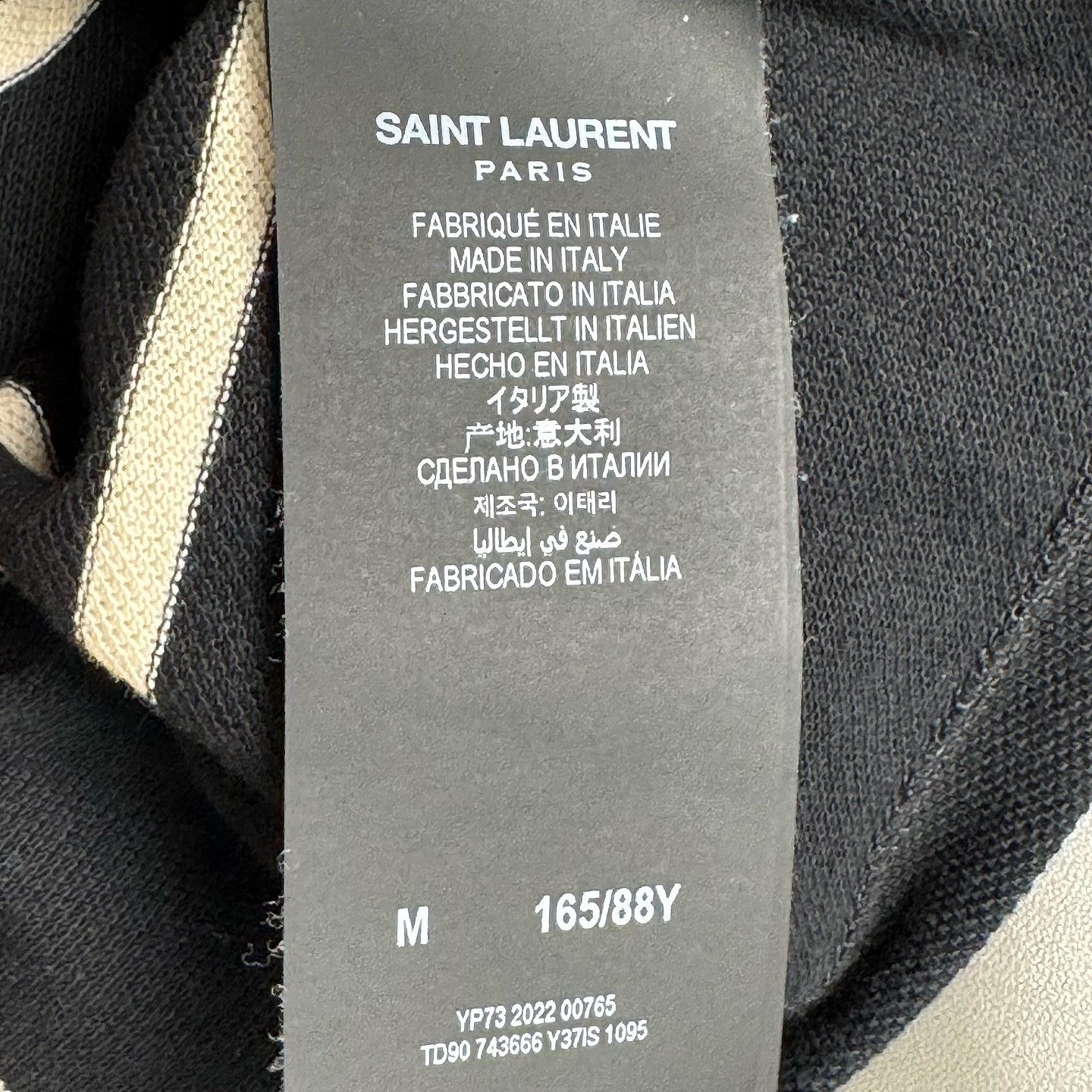 Saint Laurent Paris Saint Laurent Contrast Striped Polo Size M Size US M / EU 48-50 / 2 - 4 Thumbnail