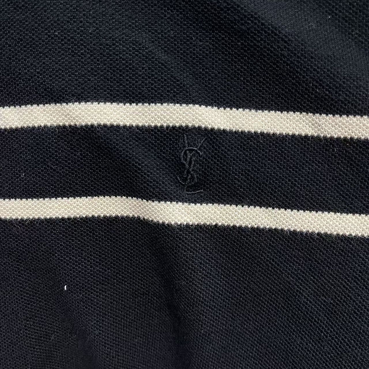 Saint Laurent Paris Saint Laurent Contrast Striped Polo Size M Size US M / EU 48-50 / 2 - 6 Thumbnail