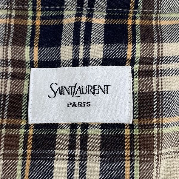 Saint Laurent Paris Saint Laurent Plaid Tie Neck Shirt M Size M / US 6-8 / IT 42-44 - 3 Thumbnail