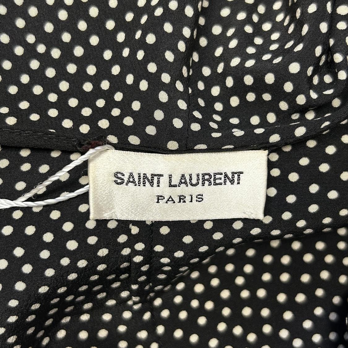Saint Laurent Paris Saint Laurent Polka Dot Silk Ruffle Blouse Size 40 Size M / US 6-8 / IT 42-44 - 3 Thumbnail