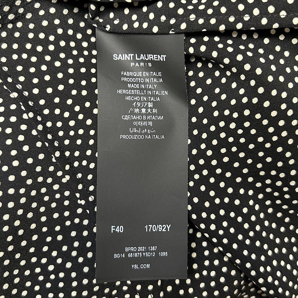 Saint Laurent Paris Saint Laurent Polka Dot Silk Ruffle Blouse Size 40 Size M / US 6-8 / IT 42-44 - 4 Thumbnail