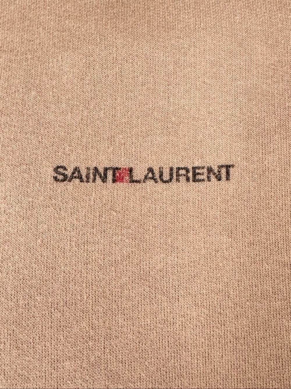 Saint Laurent Paris Saint Laurent Logo Embroidered Hoodie Beige Size M Size M / US 6-8 / IT 42-44 - 5 Thumbnail