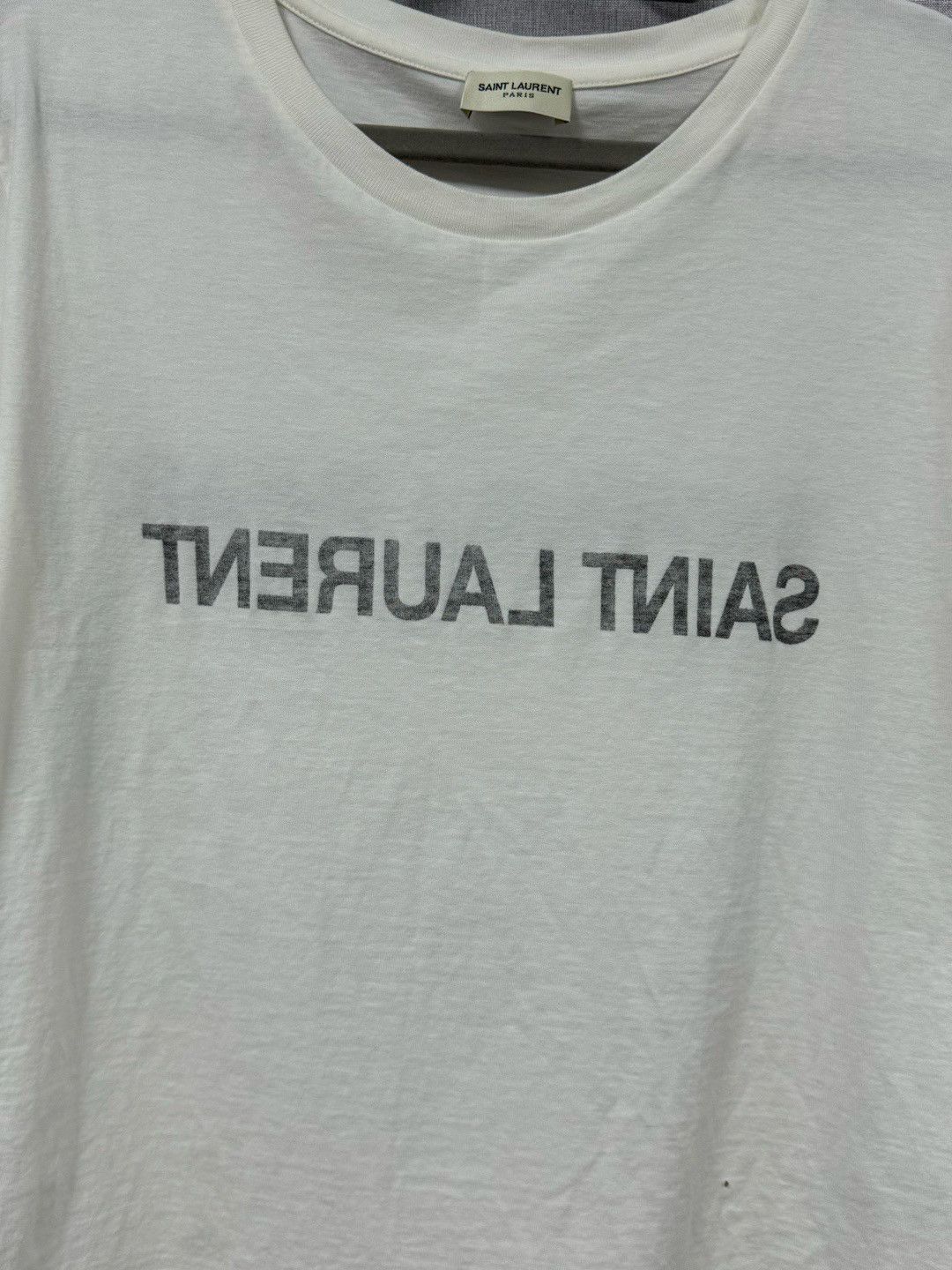 Saint Laurent Paris Saint Laurent Reversed Logo T-Shirt Size L Size US L / EU 52-54 / 3 - 5 Thumbnail