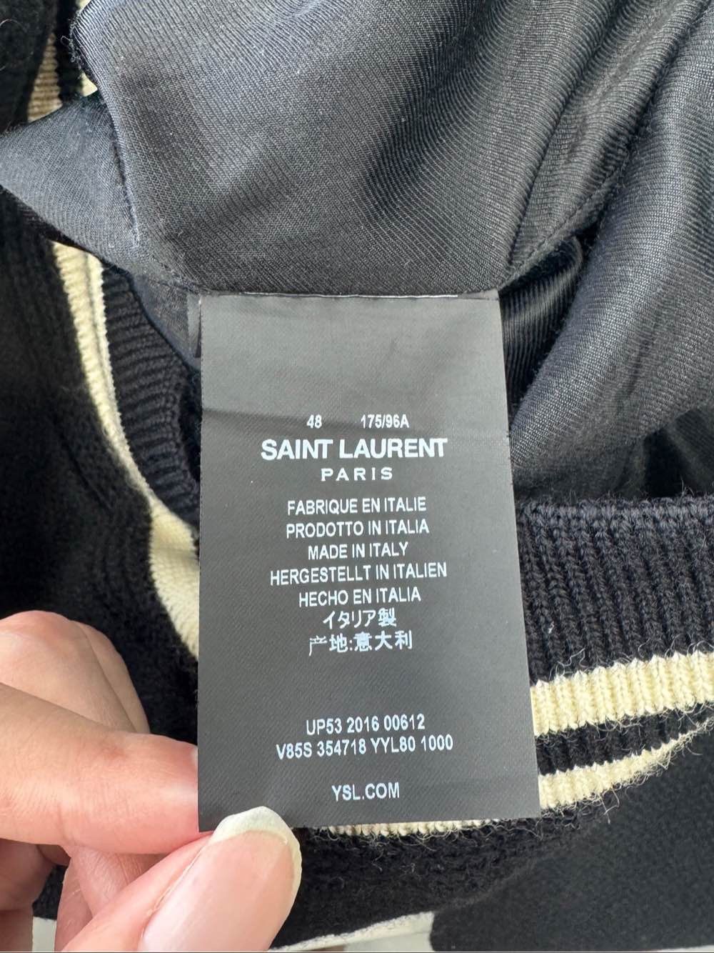 Saint Laurent Paris Saint Laurent Striped Bomber Jacket Size M Size US M / EU 48-50 / 2 - 4 Thumbnail