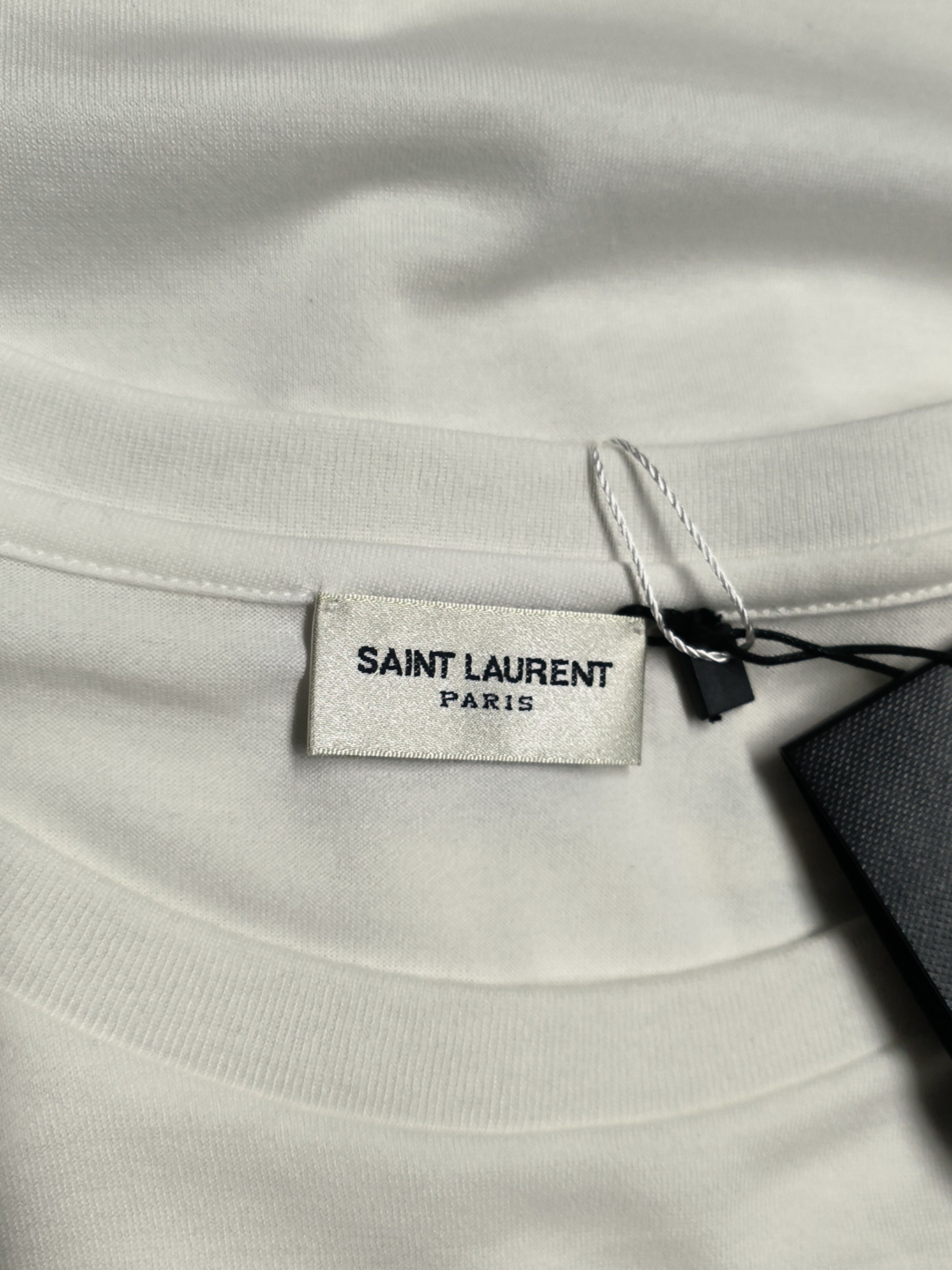 Saint Laurent Paris Saint Laurent Logo T-Shirt White Size S Size US S / EU 44-46 / 1 - 3 Thumbnail