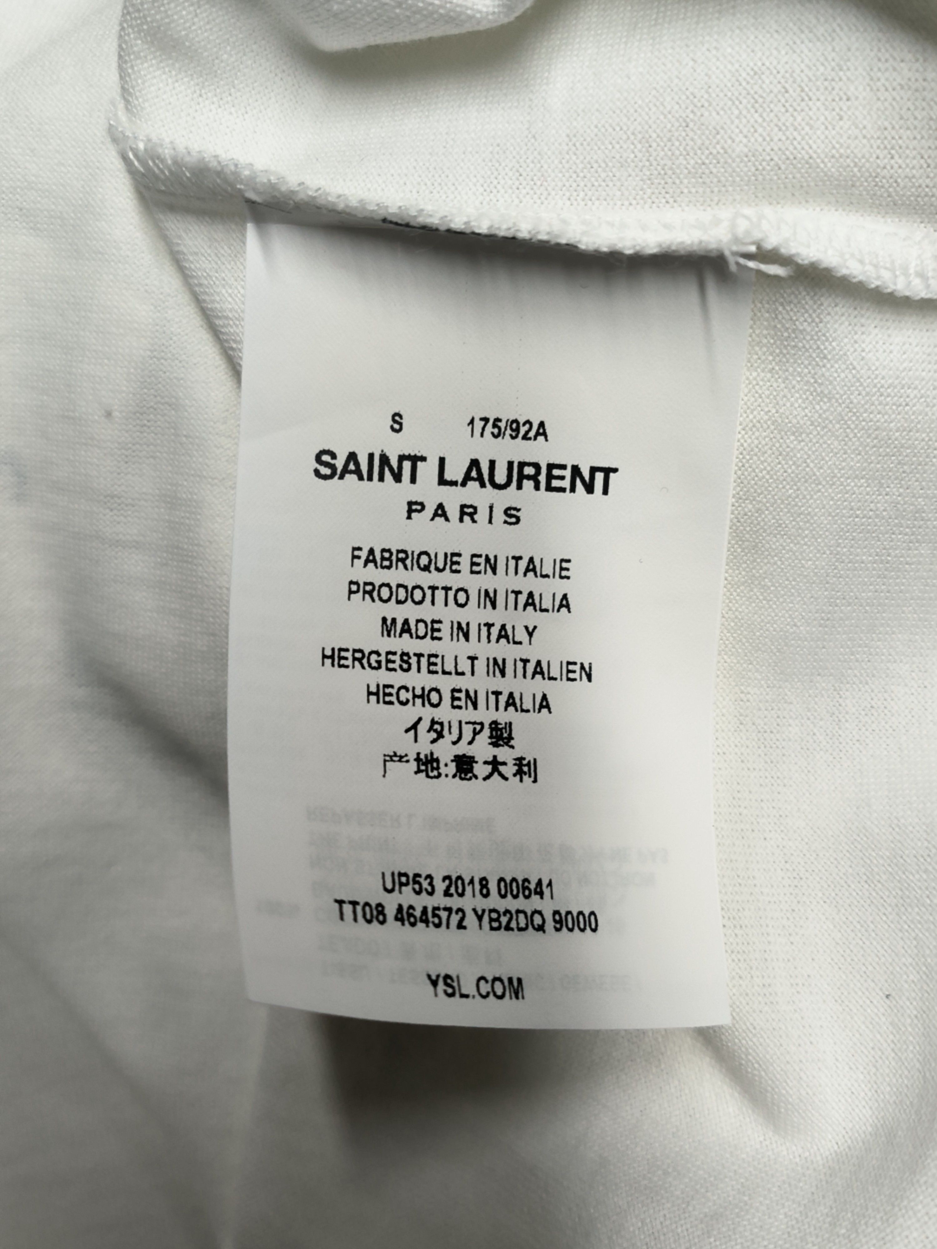 Saint Laurent Paris Saint Laurent Logo T-Shirt White Size S Size US S / EU 44-46 / 1 - 4 Thumbnail