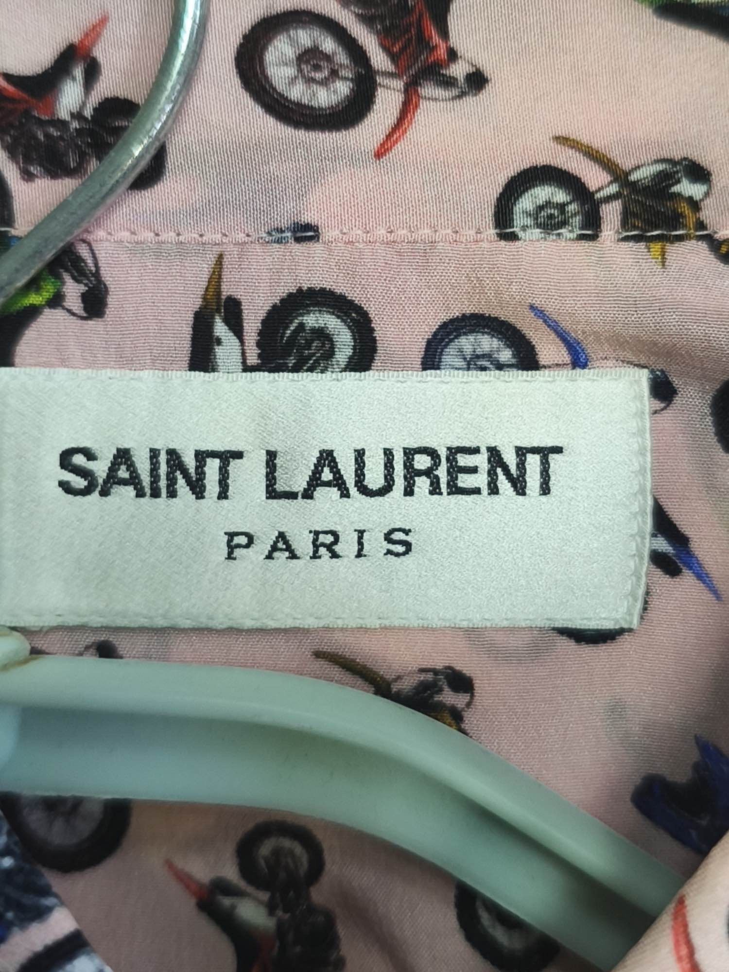 Saint Laurent Paris Saint Laurent Motorcycle Print Shirt US M Size US M / EU 48-50 / 2 - 3 Thumbnail