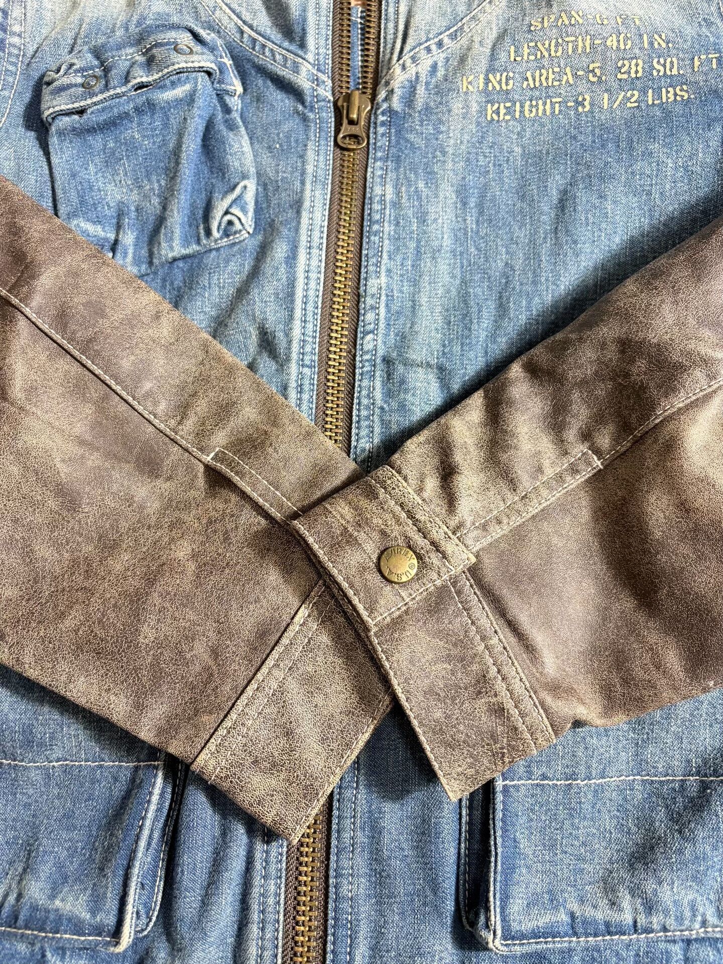 Avirex AVIREX TYPE Horse Leather Sleeve Denim Jacket Size US M / EU 48-50 / 2 - 3 Thumbnail