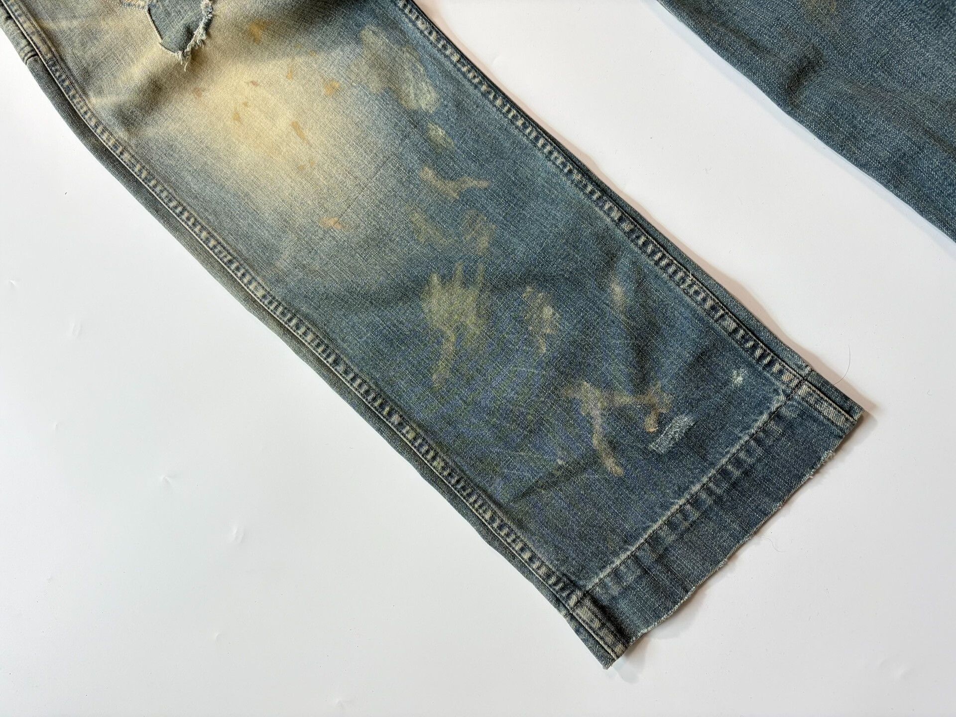 RRL Ralph Lauren RRL Double RL Vintage Oiled Distressed Jeans Size US 32 / EU 48 - 3 Thumbnail
