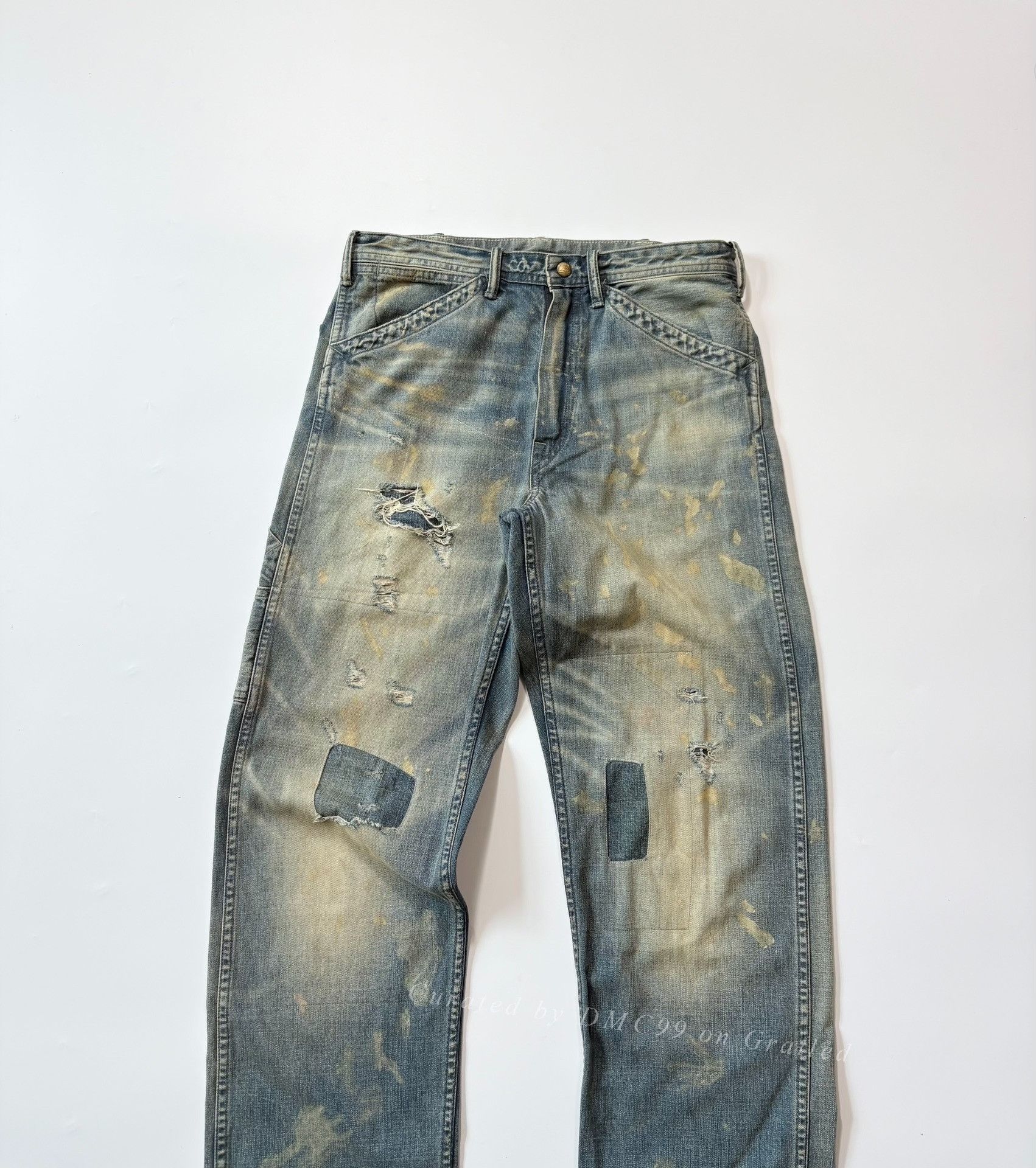 RRL Ralph Lauren RRL Double RL Vintage Oiled Distressed Jeans Size US 32 / EU 48 - 2 Thumbnail