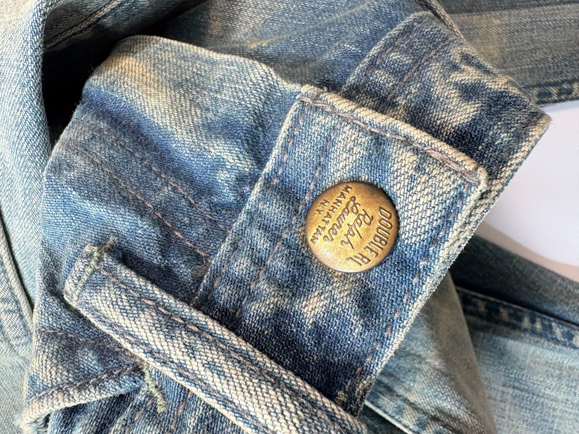RRL Ralph Lauren RRL Double RL Vintage Oiled Distressed Jeans Size US 32 / EU 48 - 7 Thumbnail