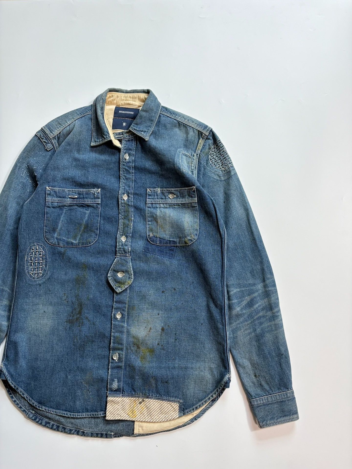 Maison MIHARA YASUHIRO Miharayasuhiro Distressed Denim Shirt Size US S / EU 44-46 / 1 - 2 Thumbnail