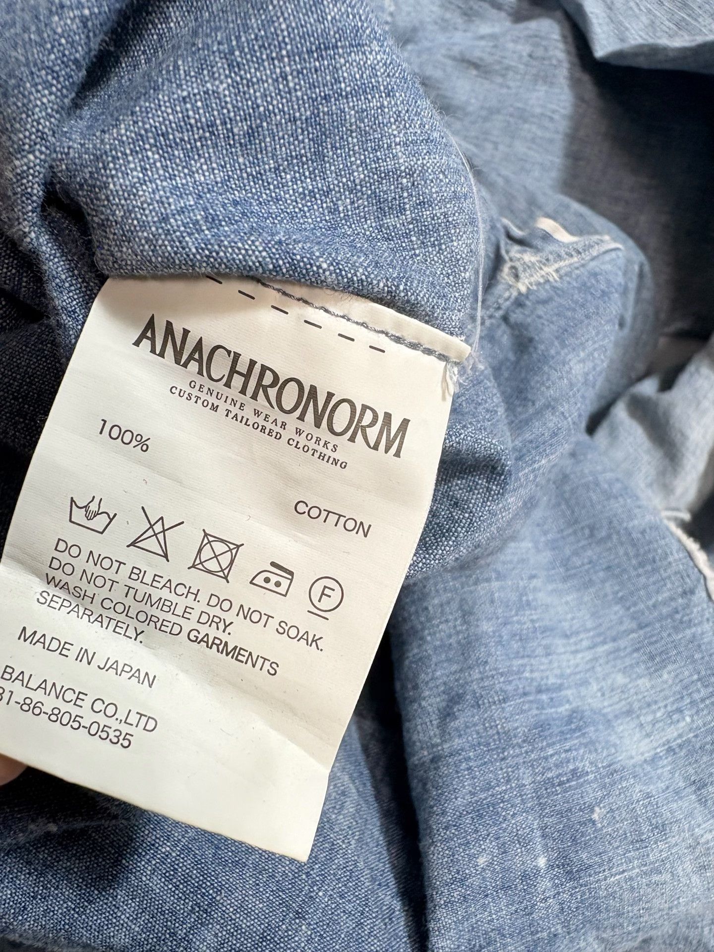 ANACHRONORM ANACHRONORM Distressed Denim Shirt Size US S / EU 44-46 / 1 - 8 Thumbnail