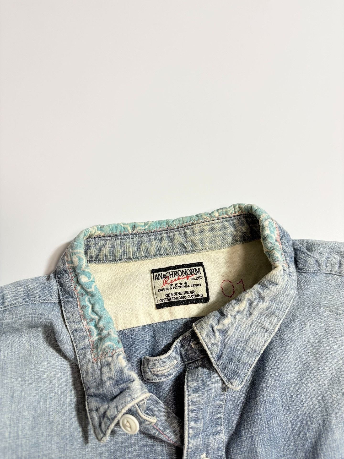 ANACHRONORM ANACHRONORM Distressed Denim Shirt Size US S / EU 44-46 / 1 - 5 Thumbnail