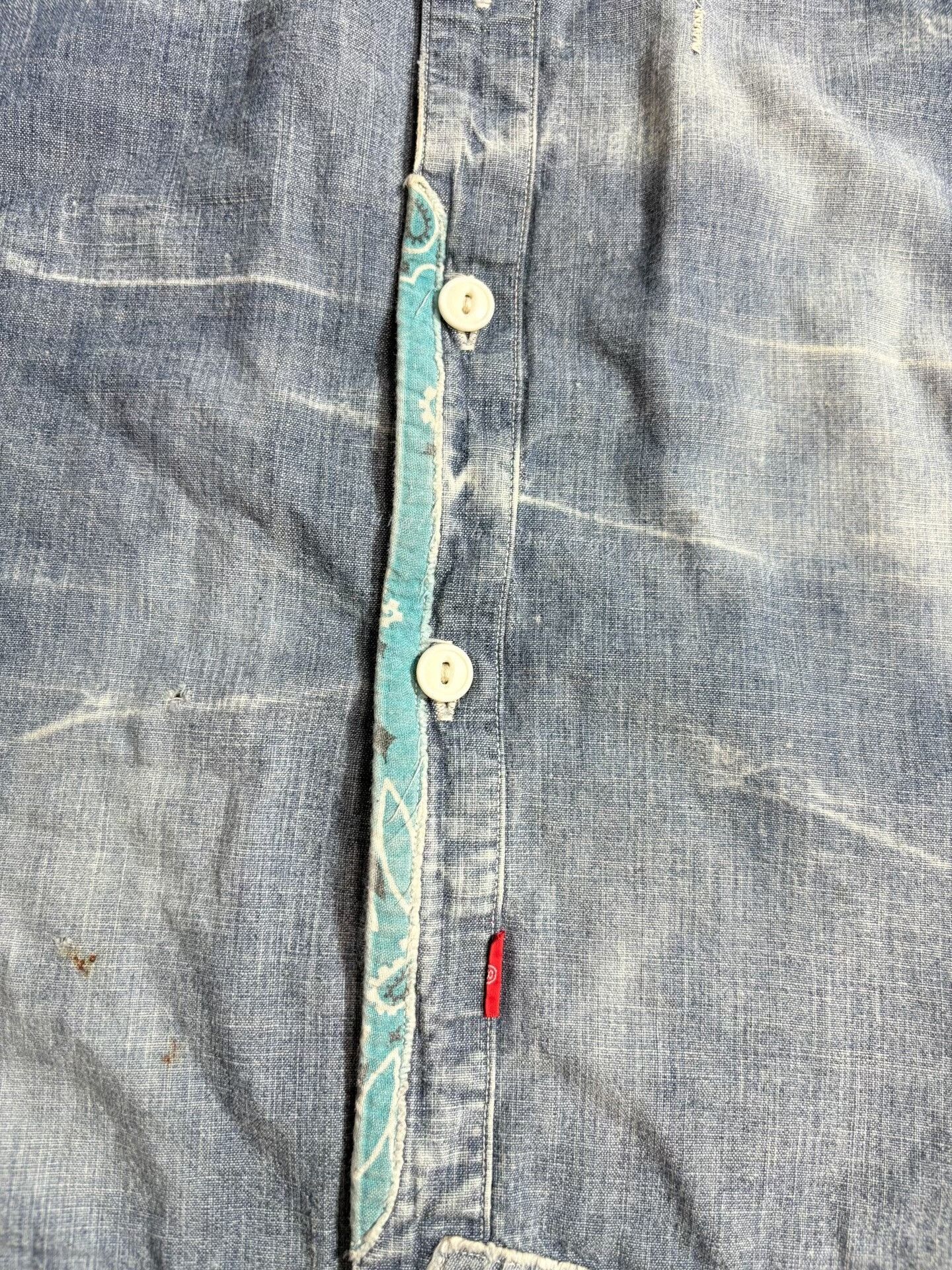ANACHRONORM ANACHRONORM Distressed Denim Shirt Size US S / EU 44-46 / 1 - 3 Thumbnail